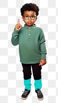 PNG Kid pointing finger at mouth portrait footwear child. AI generated Image by rawpixel.