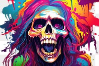 PNG  Scream skull art painting adult.