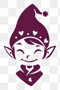 PNG Cute Elf character stencil logo representation.