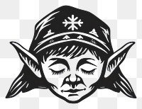 PNG Cute Elf character drawing stencil sketch.