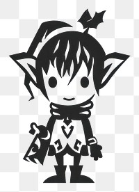 PNG Cute Elf character stencil cute 