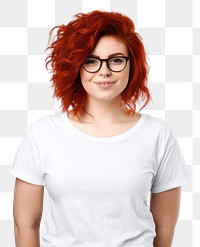 PNG Woman in white t-shirt glasses portrait adult.