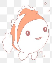 PNG Cute Clownfish cartoon drawing representation. AI generated Image by rawpixel.