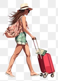 PNG Suitcase walking luggage adult.