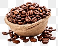 PNG Jute sack full of coffee beans food white background freshness.