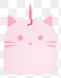 PNG Gift tag pink white background anthropomorphic.