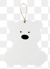 PNG Teddy bear shaped paper gift tag white art anthropomorphic.
