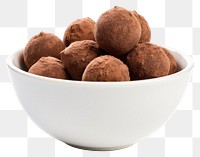 PNG Chocolate truffles bowl dessert food.