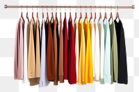 PNG Clothes rack fashion white background arrangement.