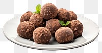 PNG Chocolate truffles plate meatball dessert.