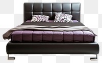 PNG Contemporary bed furniture bedroom white background.