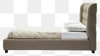 PNG Contemporary bed furniture white background comfortable.