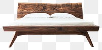 PNG Contemporary bed furniture wood white background.