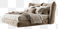 PNG Contemporary bed furniture cushion pillow.