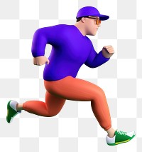 PNG  A man jogging wearing cap and sportsuit running determination competition. AI generated Image by rawpixel.
