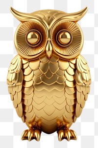 PNG Owl animal bird gold.