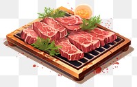 PNG Vector illustration of Japanese yakiniku steak meat beef.