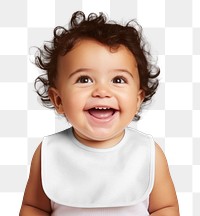 Happy baby png white bib, transparent background