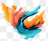 PNG Abstract brush stroke painting art white background.