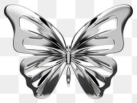 PNG Butterfly Chrome material silver white background accessories