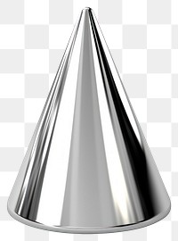 PNG Cone Chrome material silver shape shiny.