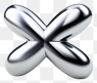 PNG Cross Symbol Chrome material silver shiny shape.