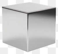 PNG Cube Chrome material silver shiny shape.