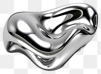 PNG Liquid Shape Chrome material silver platinum chrome.