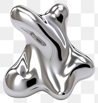 PNG Liquid Shape Chrome material silver chrome shiny.