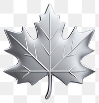 PNG Maple leaf icon Chrome material silver plant shape.