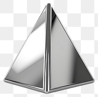 PNG Pyramid ShapeChrome material pyramid shape white background.
