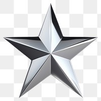 PNG Star Icon Chrome material symbol shape shiny.