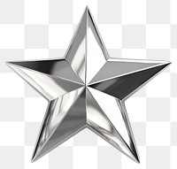 PNG Star Icon Chrome material silver symbol shape.