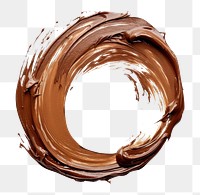 PNG Brown thick paint stroke circle chocolate white background confectionery.