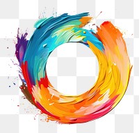 PNG Flat colorful paint brushstroke in circle shape white background creativity abstract.