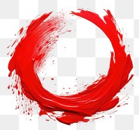 PNG Flat red paint brushstroke in circle shape white background splattered abstract.