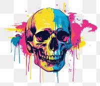 PNG  Skull painting graphics art.