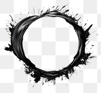 PNG Ink paint stroke circle white background splattered monochrome.
