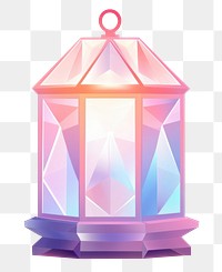 PNG  Crystal holographic lantern architecture illuminated decoration. AI generated Image by rawpixel.