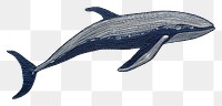 PNG A whale in embroidery style animal mammal underwater.