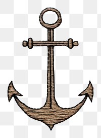 PNG A anchor in embroidery style electronics hardware sketch.