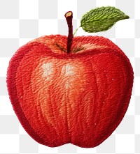PNG Apple in embroidery style fruit plant food.