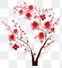 PNG A japanese template in embroidery style blossom flower plant.