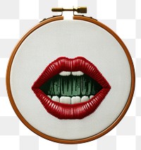 PNG Mouth snooker in embroidery style textile pattern accessories.