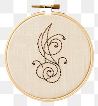 PNG Music in embroidery style pattern textile pendant.