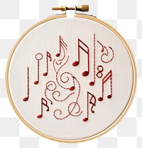 PNG Music in embroidery style pattern calligraphy creativity.