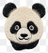 PNG Panda in embroidery style mammal animal anthropomorphic.