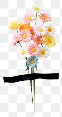 PNG Black duct tape flower daisy petal.