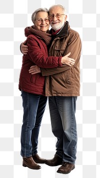 PNG Portrait hugging jacket adult.