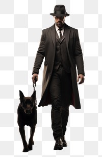 PNG  A gangster with dog overcoat walking mammal.
